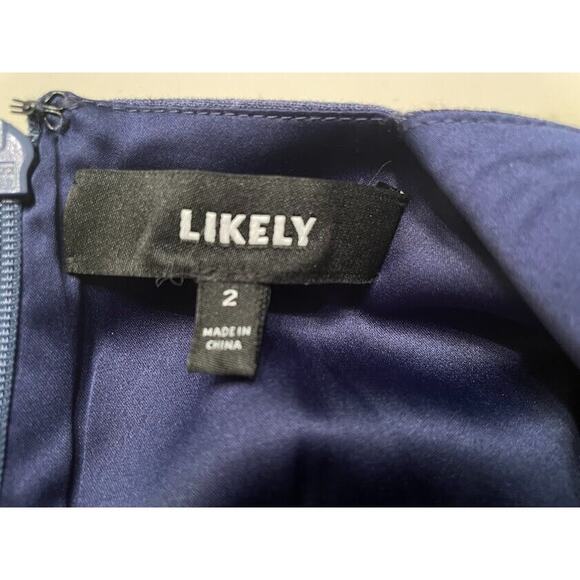 Likely Rosa Dress Womens 2 Indigo Blue Tie-Dye Puff Sleeve Maxi Cut Out Flounce - Picture 13 of 15